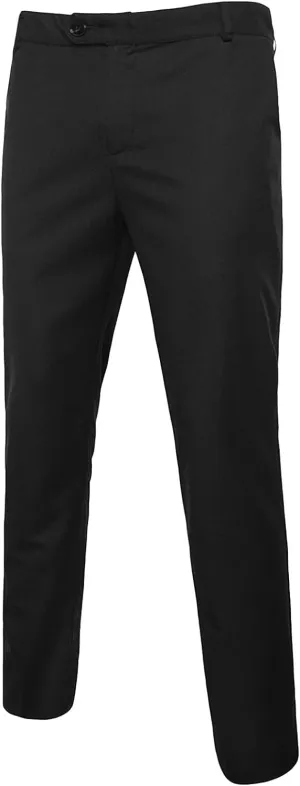 Mens Slim Fit Dress Pants Classic Modern Flat Front Chino Trousers Solid Color Business Wrinkle Resistant Pant