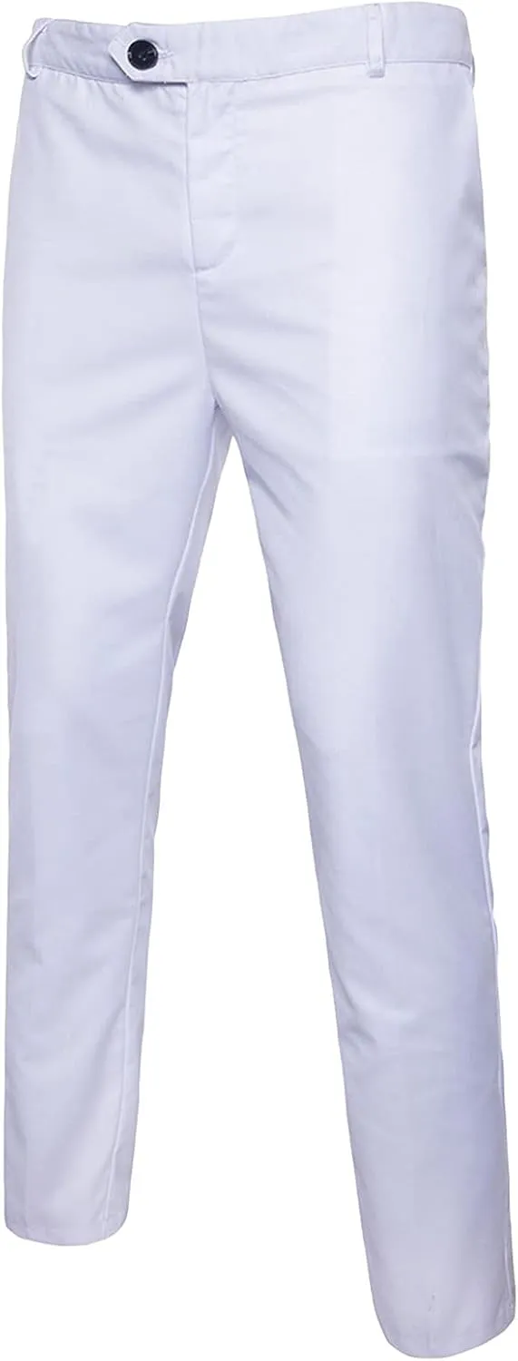 Mens Slim Fit Dress Pants Classic Modern Flat Front Chino Trousers Solid Color Business Wrinkle Resistant Pant