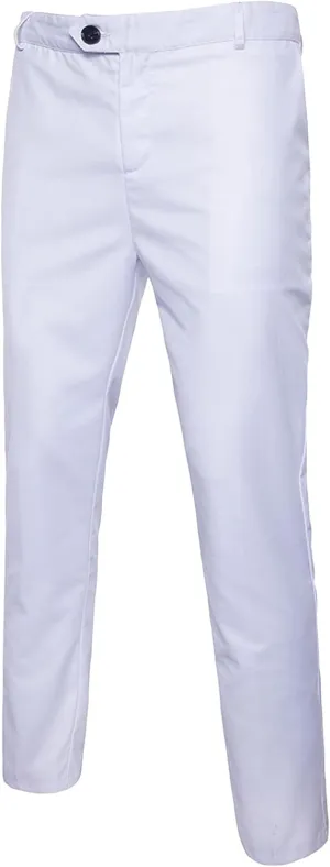 Mens Slim Fit Dress Pants Classic Modern Flat Front Chino Trousers Solid Color Business Wrinkle Resistant Pant