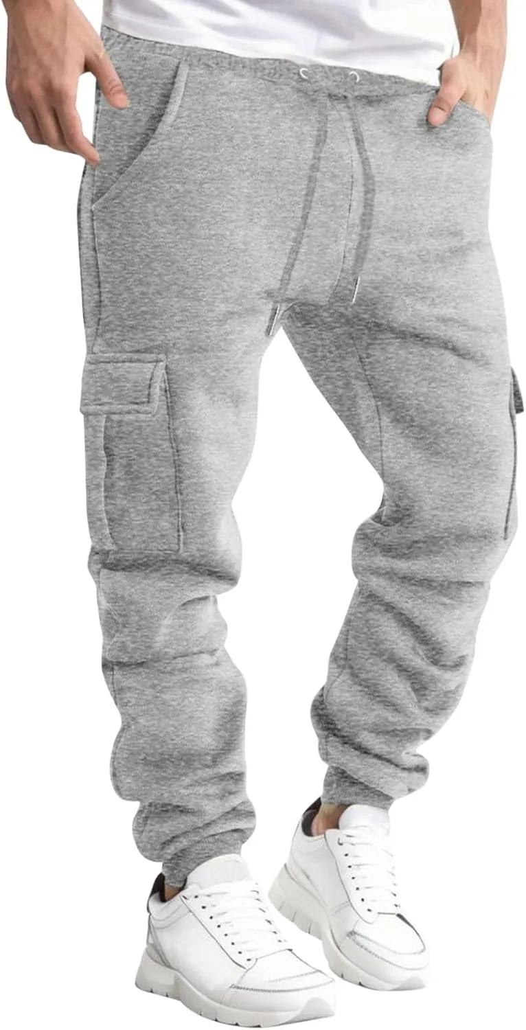 Mens Sweatpants with Pockets Big and Tall for Running Mens Fleece Active Athletic Workout Jogger Sweatpants Mens Pocket
