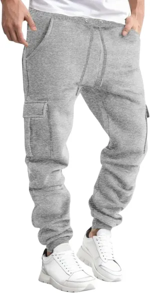 Mens Sweatpants with Pockets Big and Tall for Running Mens Fleece Active Athletic Workout Jogger Sweatpants Mens Pocket