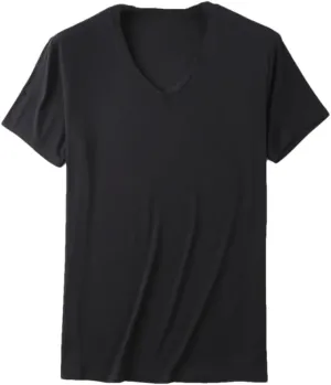 Mens V Neck T Shirt Short Sleeve Tees Men Undershirt Clothing