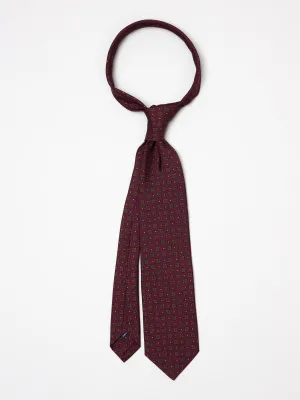Mini Diamond Medallion Silk Twill Tie, Burgundy
