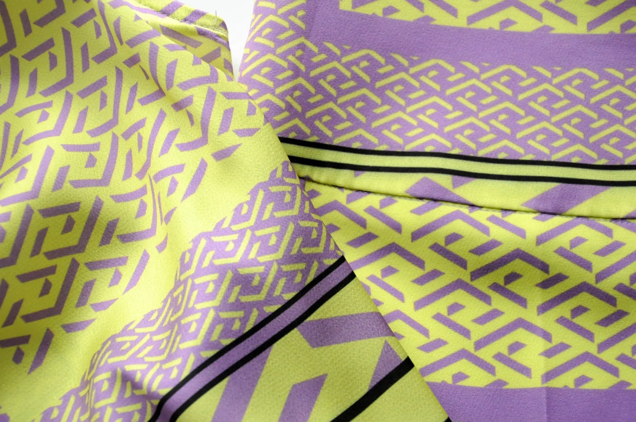 Modern art graphic printed satin co-ord