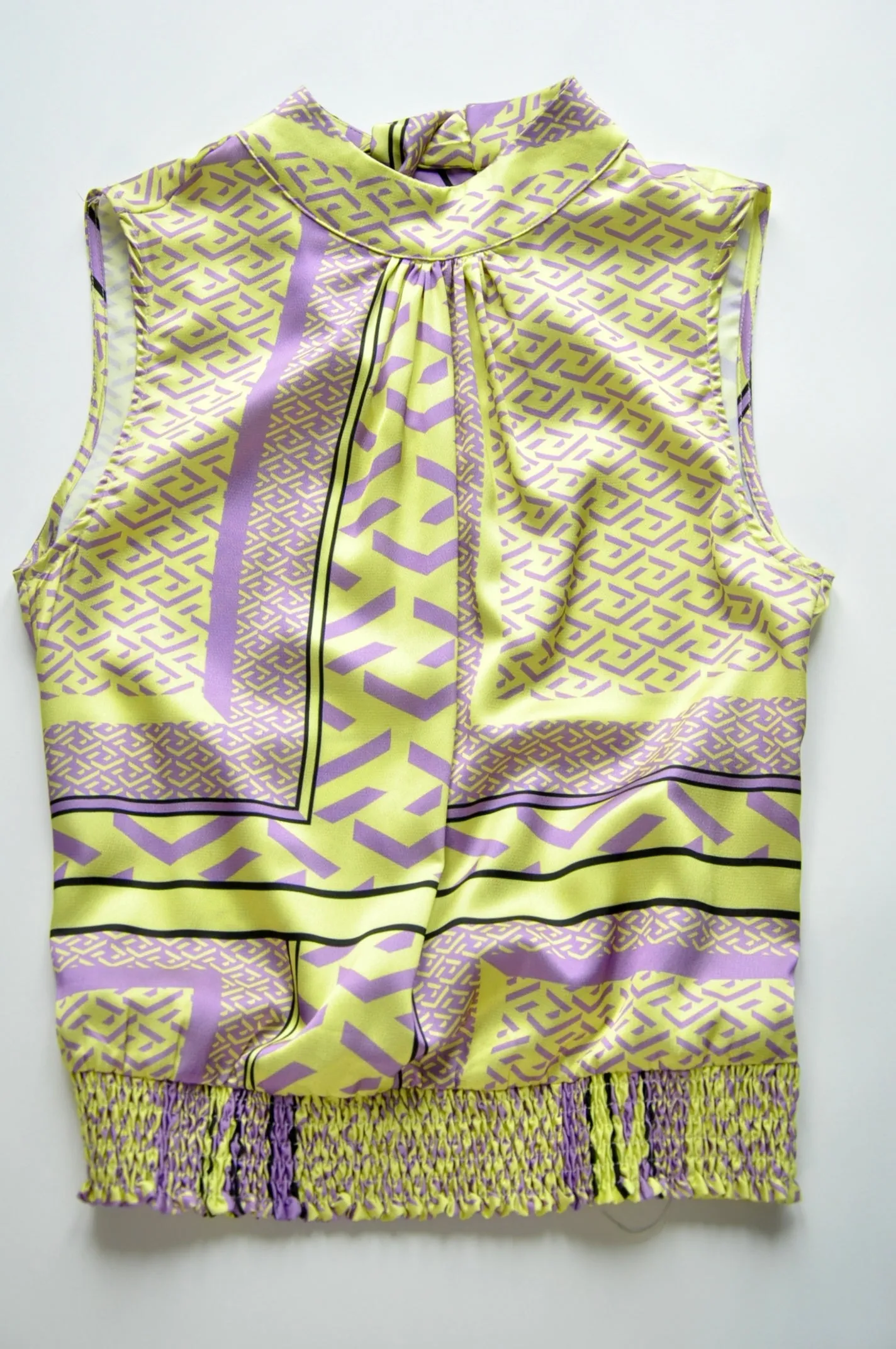 Modern art graphic printed satin co-ord