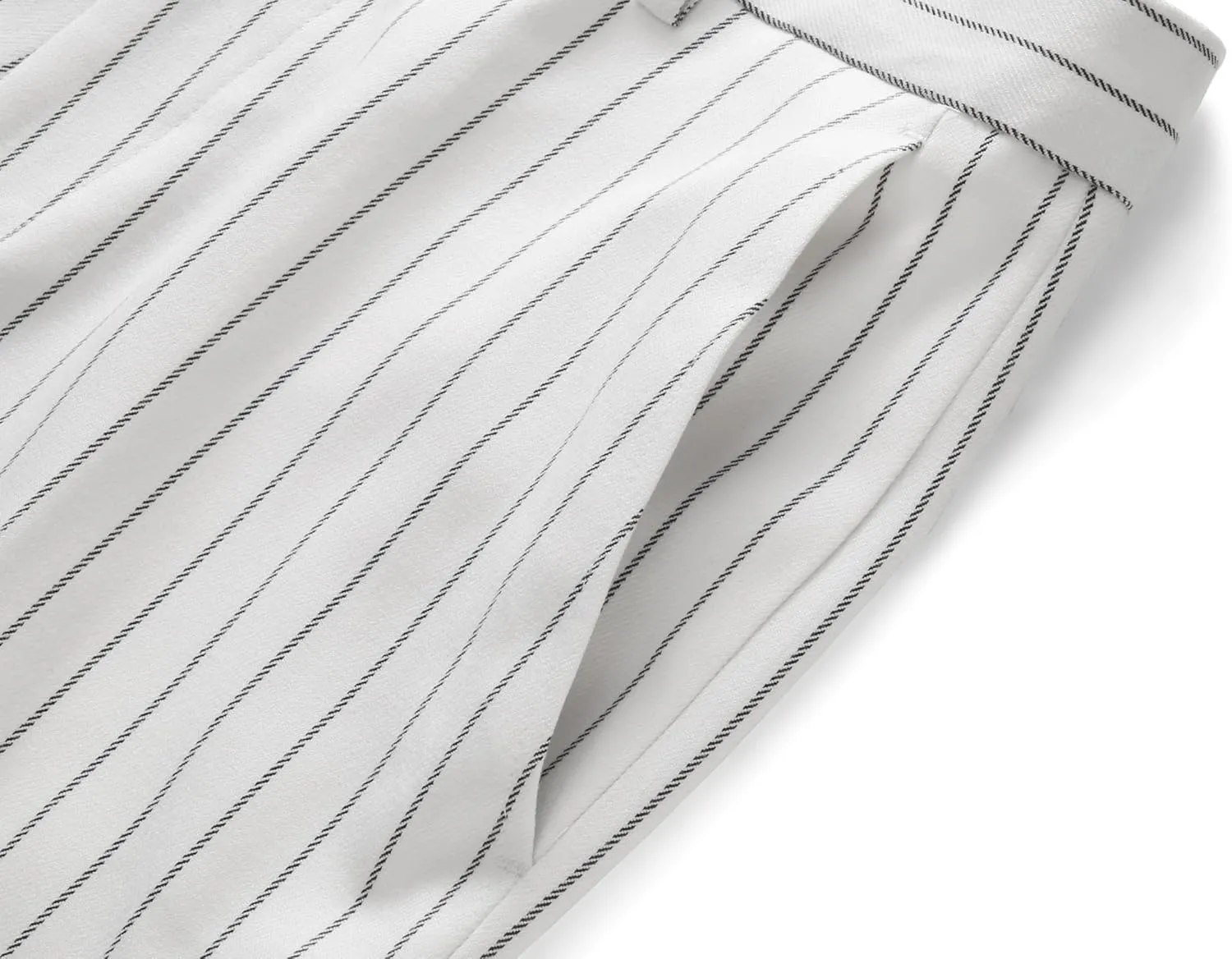 MOGU Mens Striped Slim Fit Dress Pants  Adjustable Elastic Waist Pinstripe Suit Trousers, Business Casual Slacks