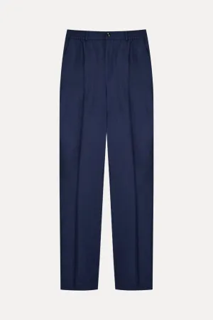 Navy Wool & Cashmere Trousers