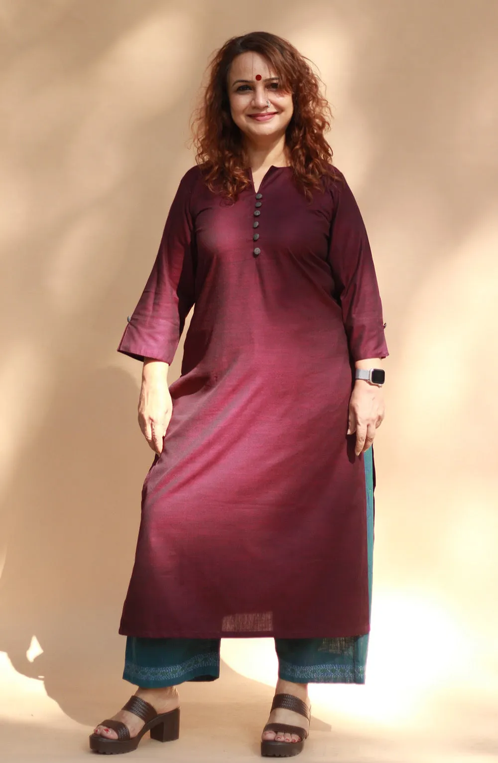 Nitya | Long Kurta | Wine