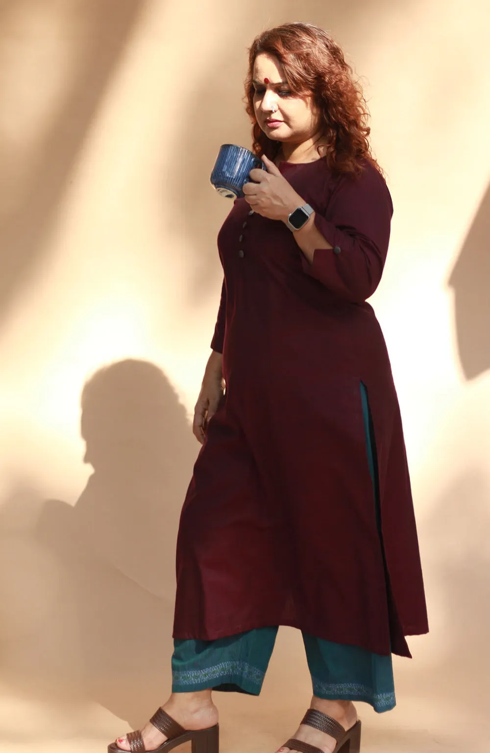 Nitya | Long Kurta | Wine