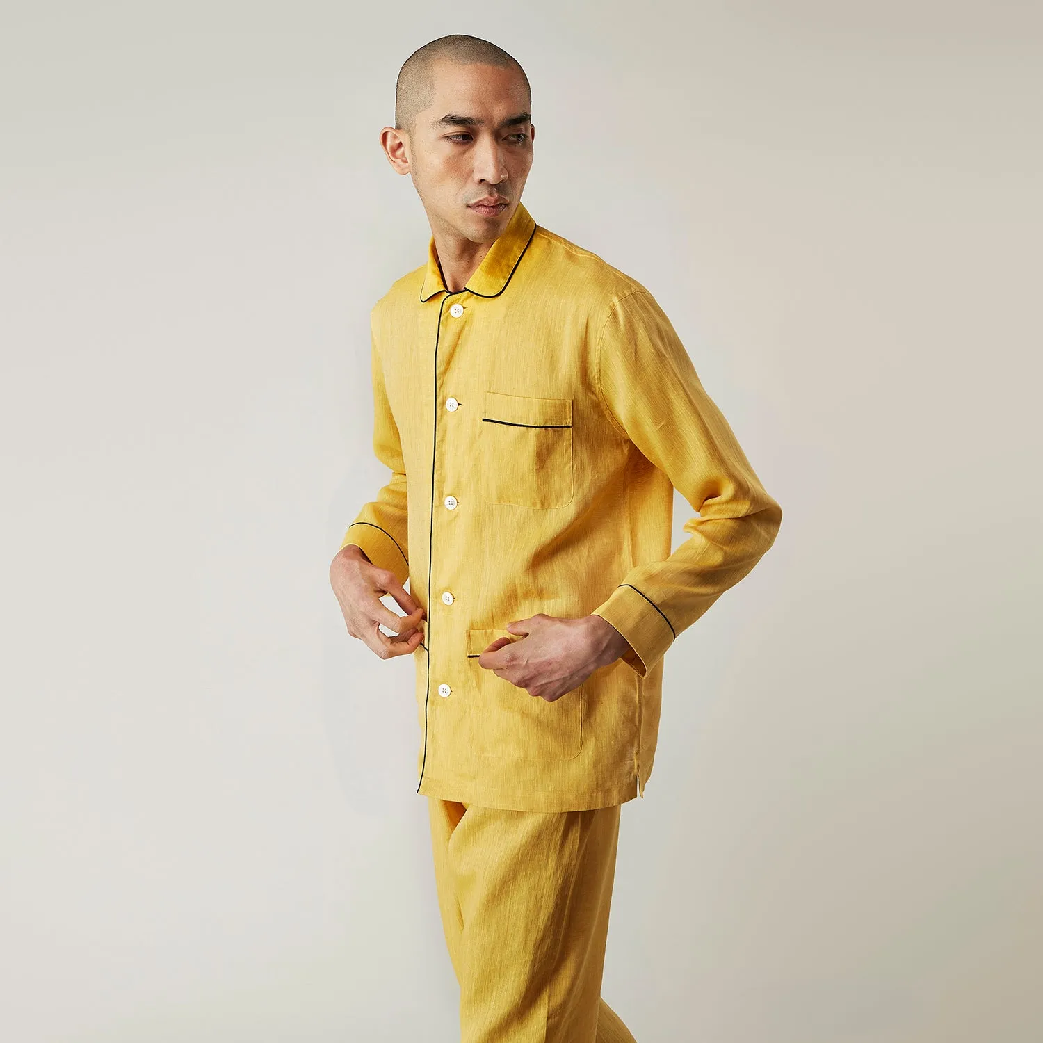 Ochre Linen Modern Pyjama Set