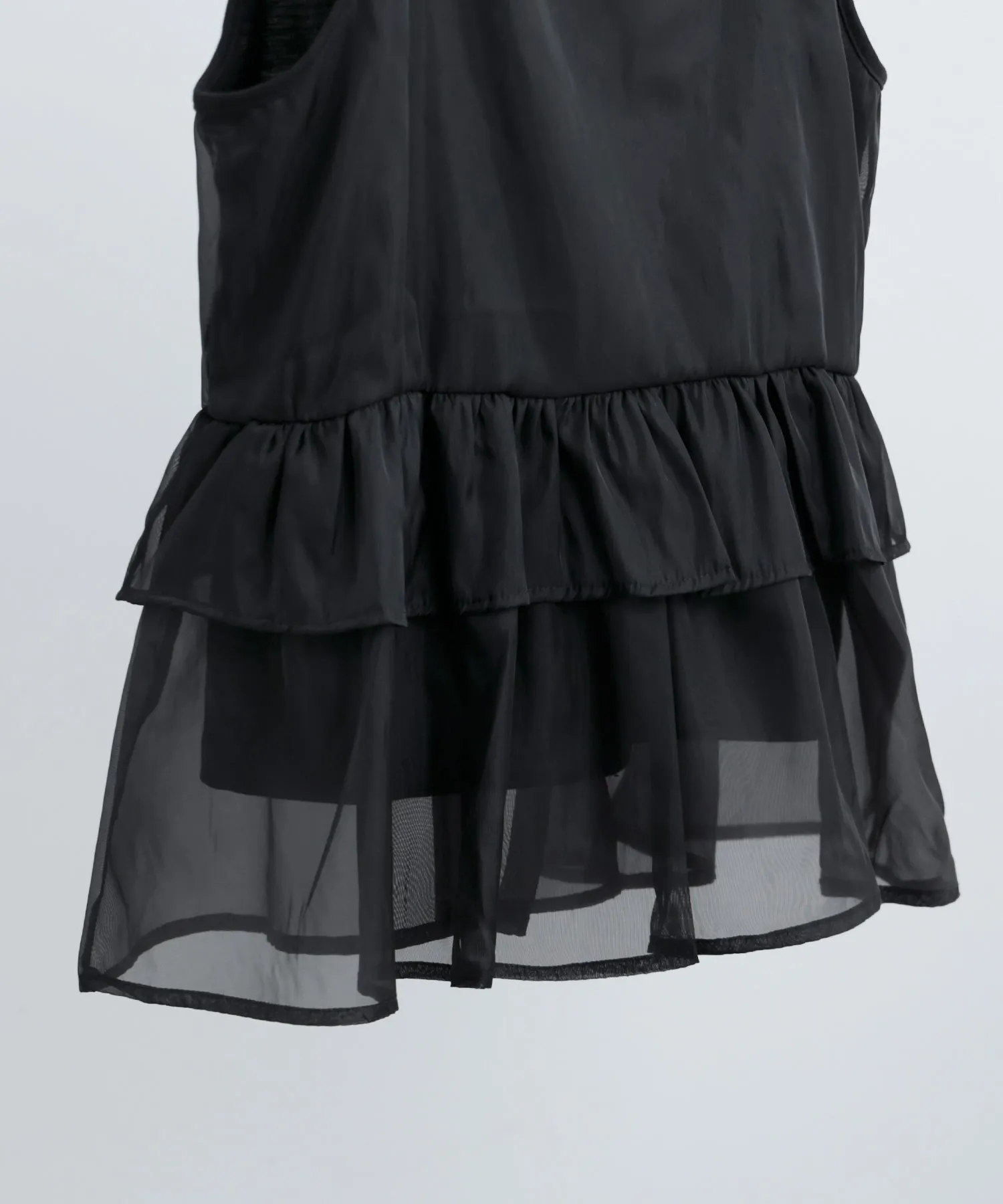 Organdie Frill No Sleeve Tops