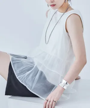 Organdie Frill No Sleeve Tops