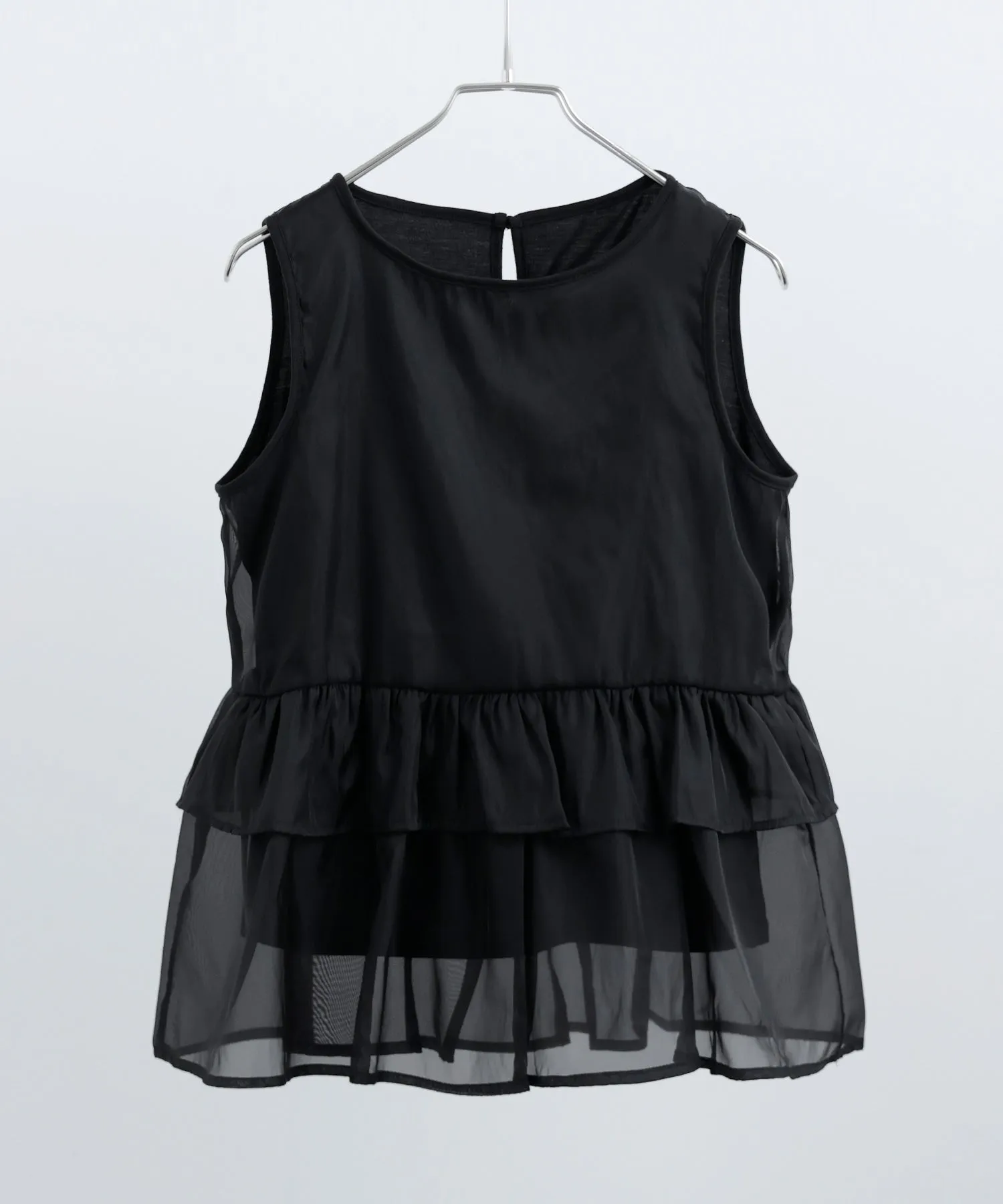 Organdie Frill No Sleeve Tops