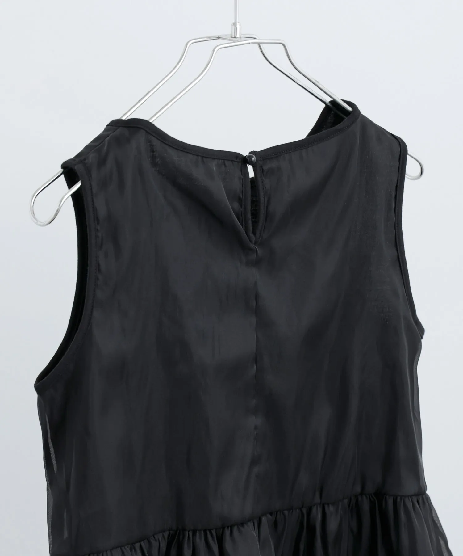 Organdie Frill No Sleeve Tops