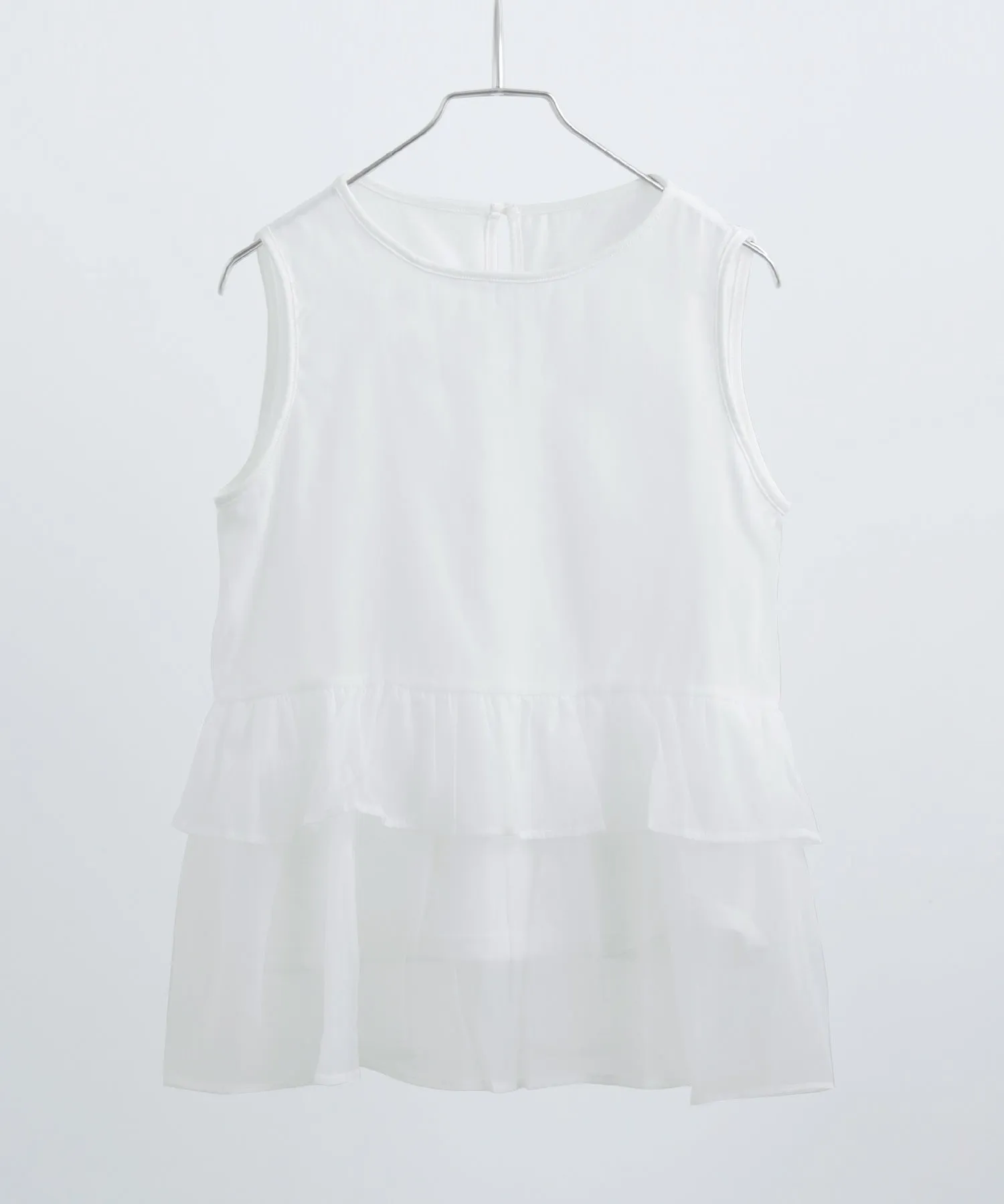Organdie Frill No Sleeve Tops