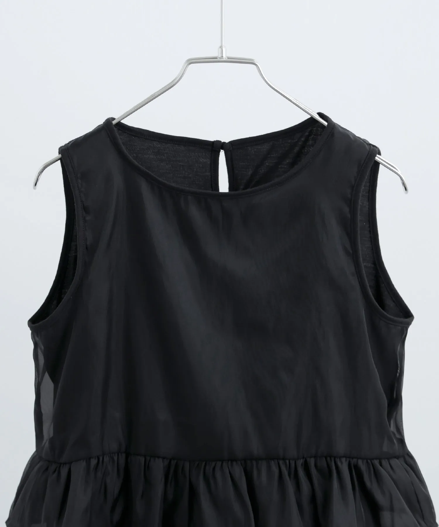 Organdie Frill No Sleeve Tops