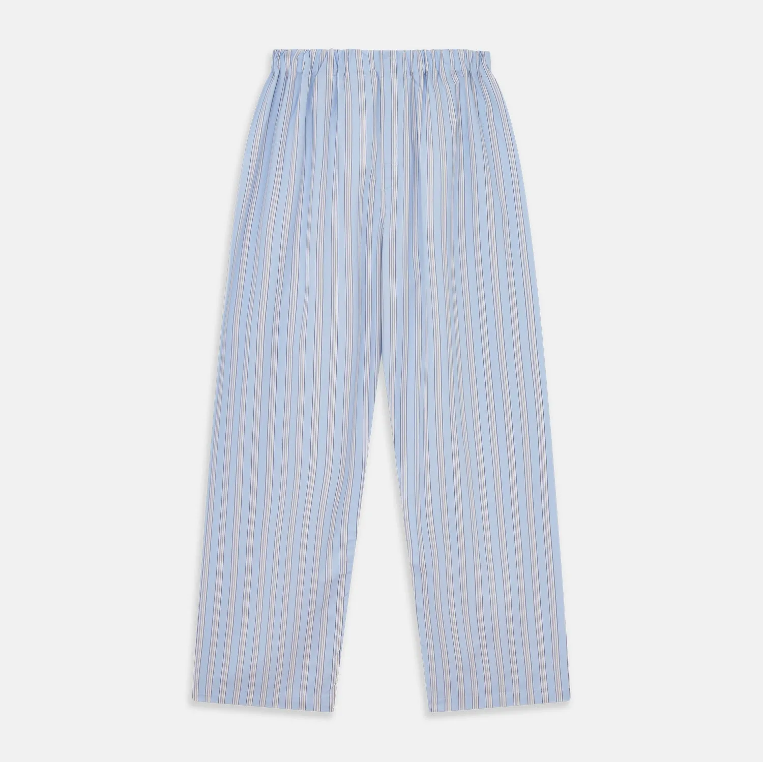 Pale Blue Multi Stripe Cotton Hastings Pyjama Trousers