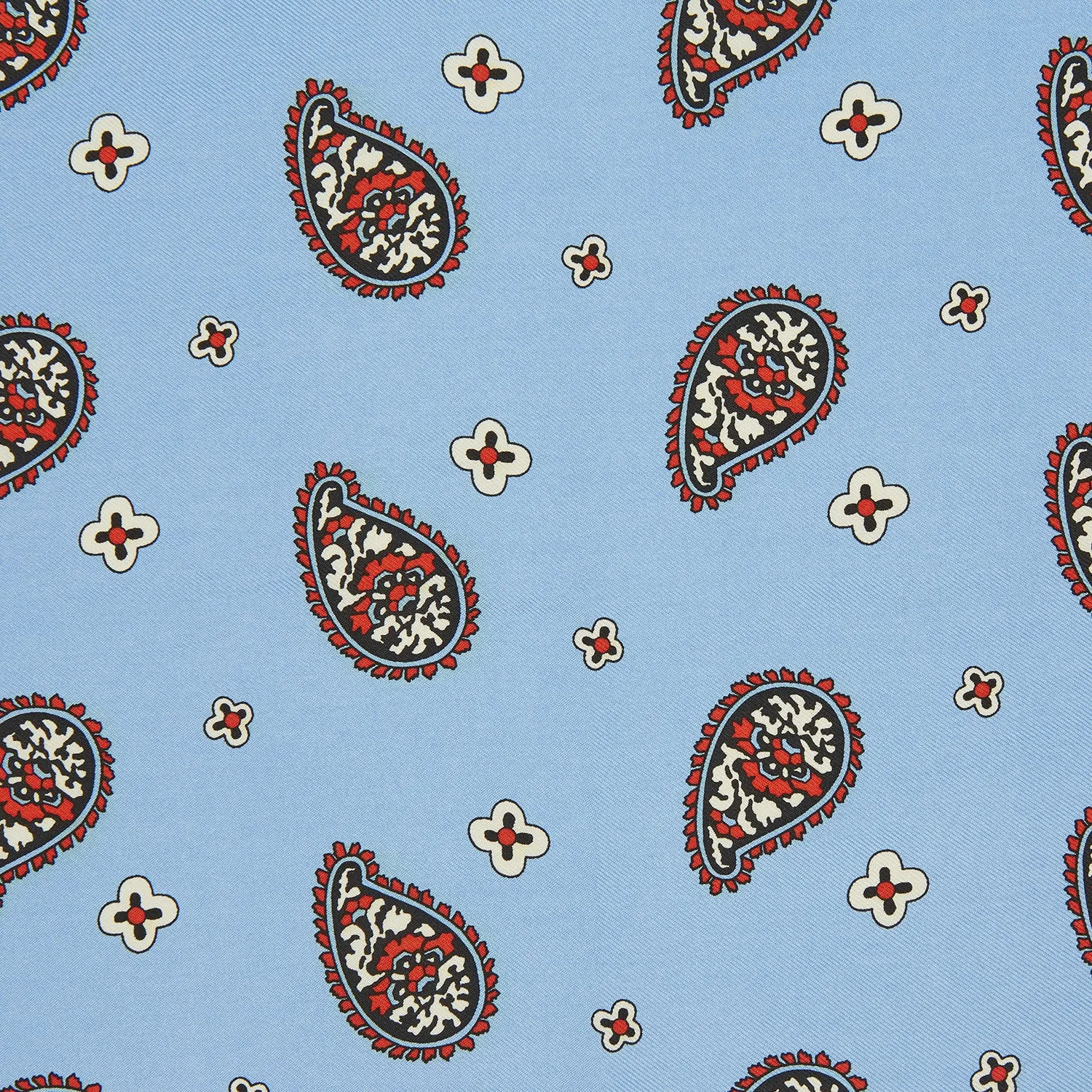 Pale Blue Squiggle Paisley Pocket Square