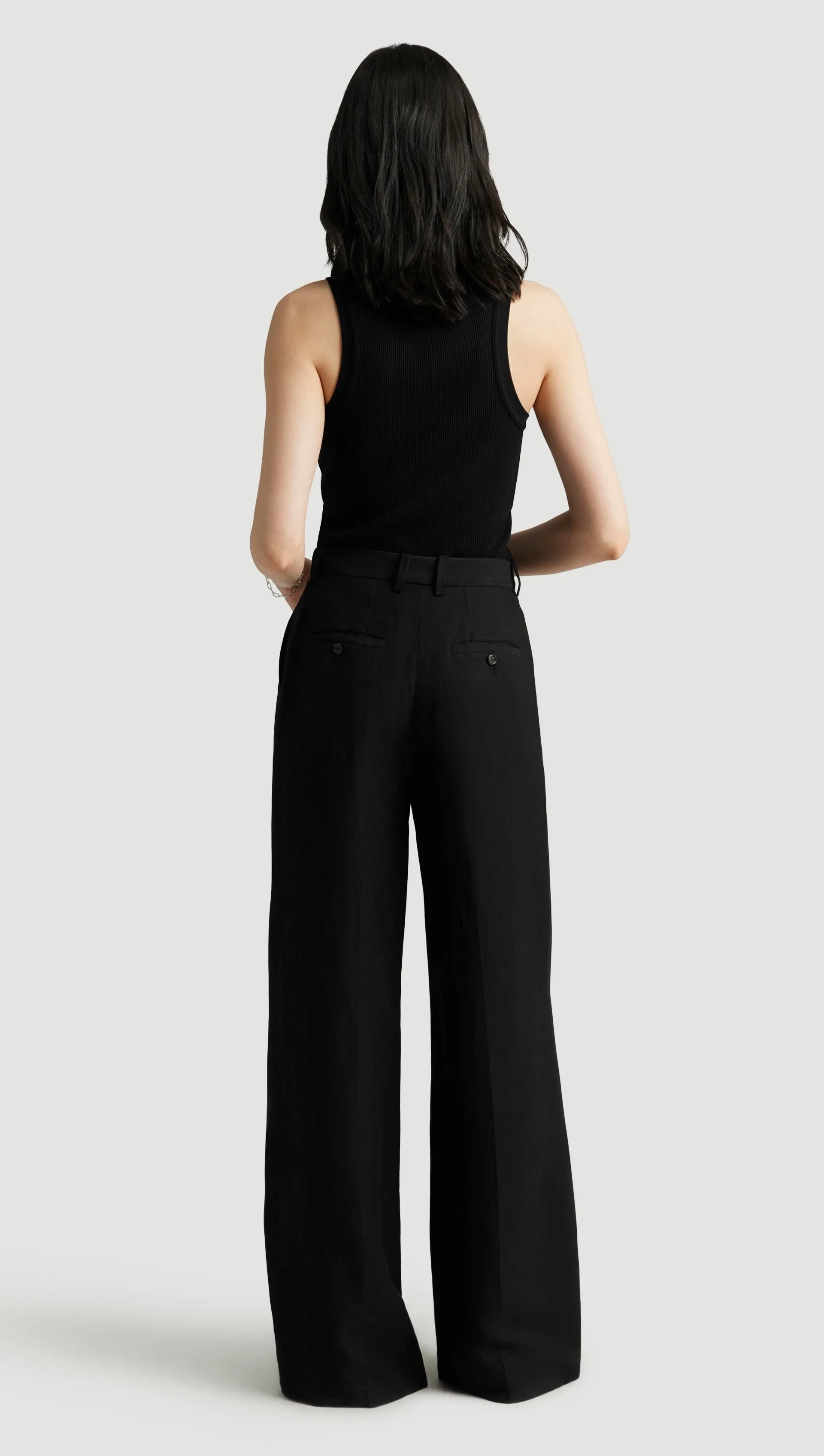 Park Trouser in Viscose Linen Twill | Black