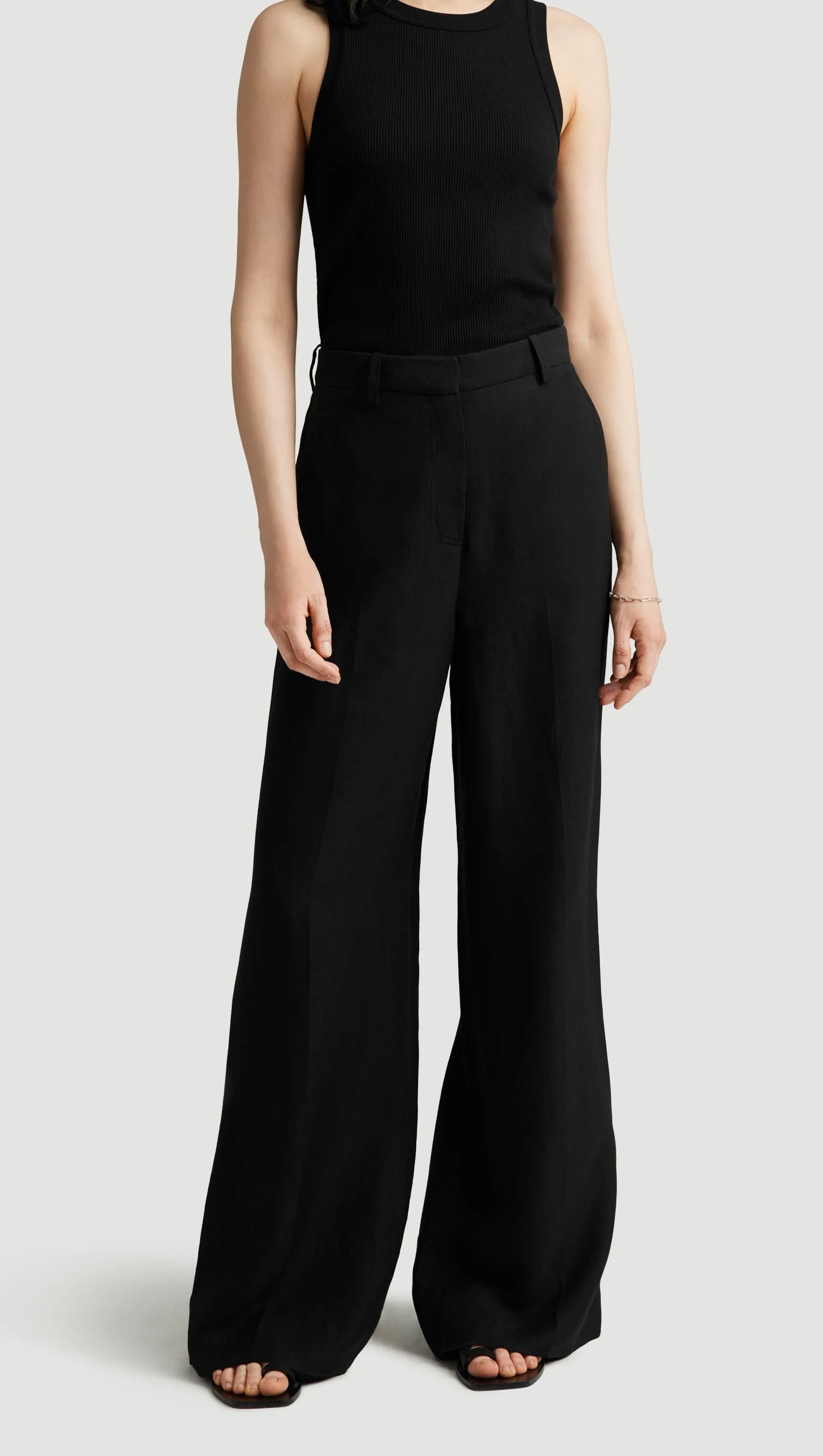 Park Trouser in Viscose Linen Twill | Black