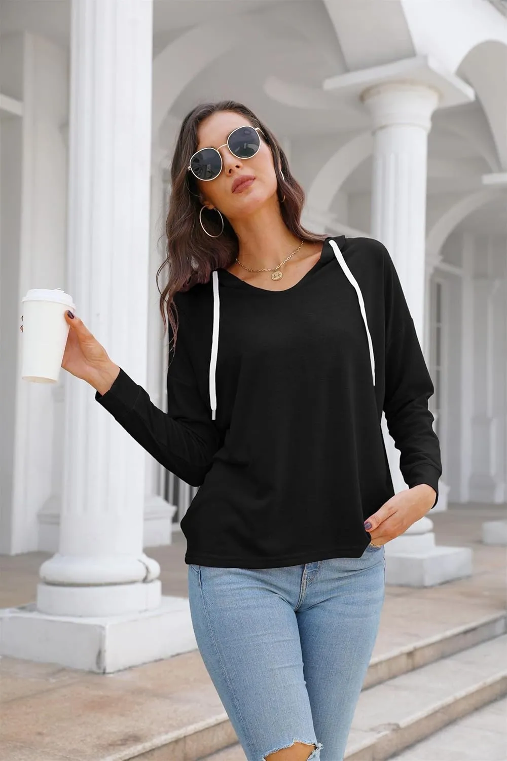 PCEAIIH Fashion Tops Hoodies for Women Pullover Casual Sweatshirts Long SLeeve Shirts Loose Fit