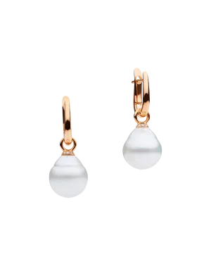 Pearls My Way Pearl Earrings | 12mm Circle Pearls, Diamonds, and Rose Gold