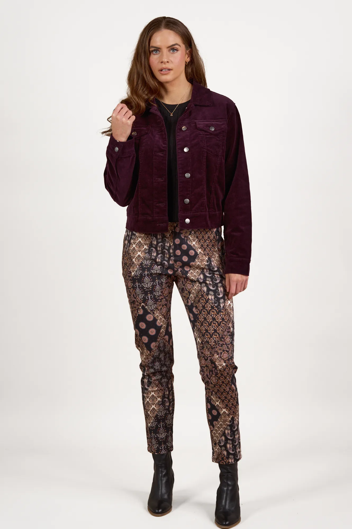 Pinwale Cord Jacket - Mulberry