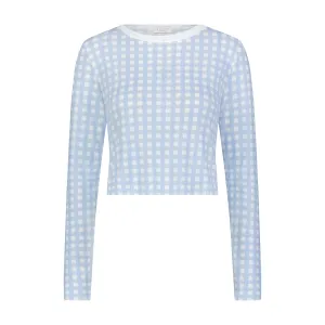 Polkadot NELL CROP SLOUCHY BLUE GINGHAM Print