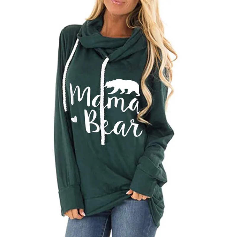 Pullover Drawstring Letter Print Loose Scarf Hoodie