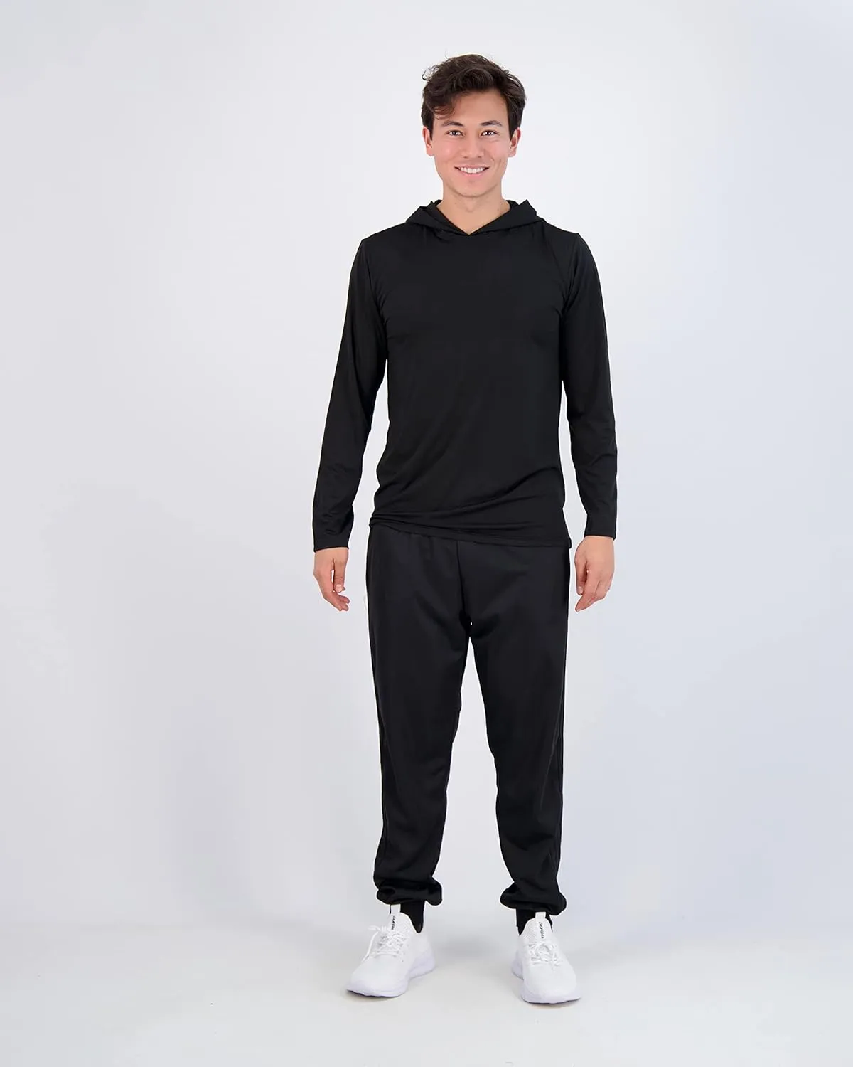 Real Essentials 3 Pack: Men's Dry Fit Wicking Long Sleeve Fishing Active Hoodie Pullover Sweatshirt (Big & Tall)