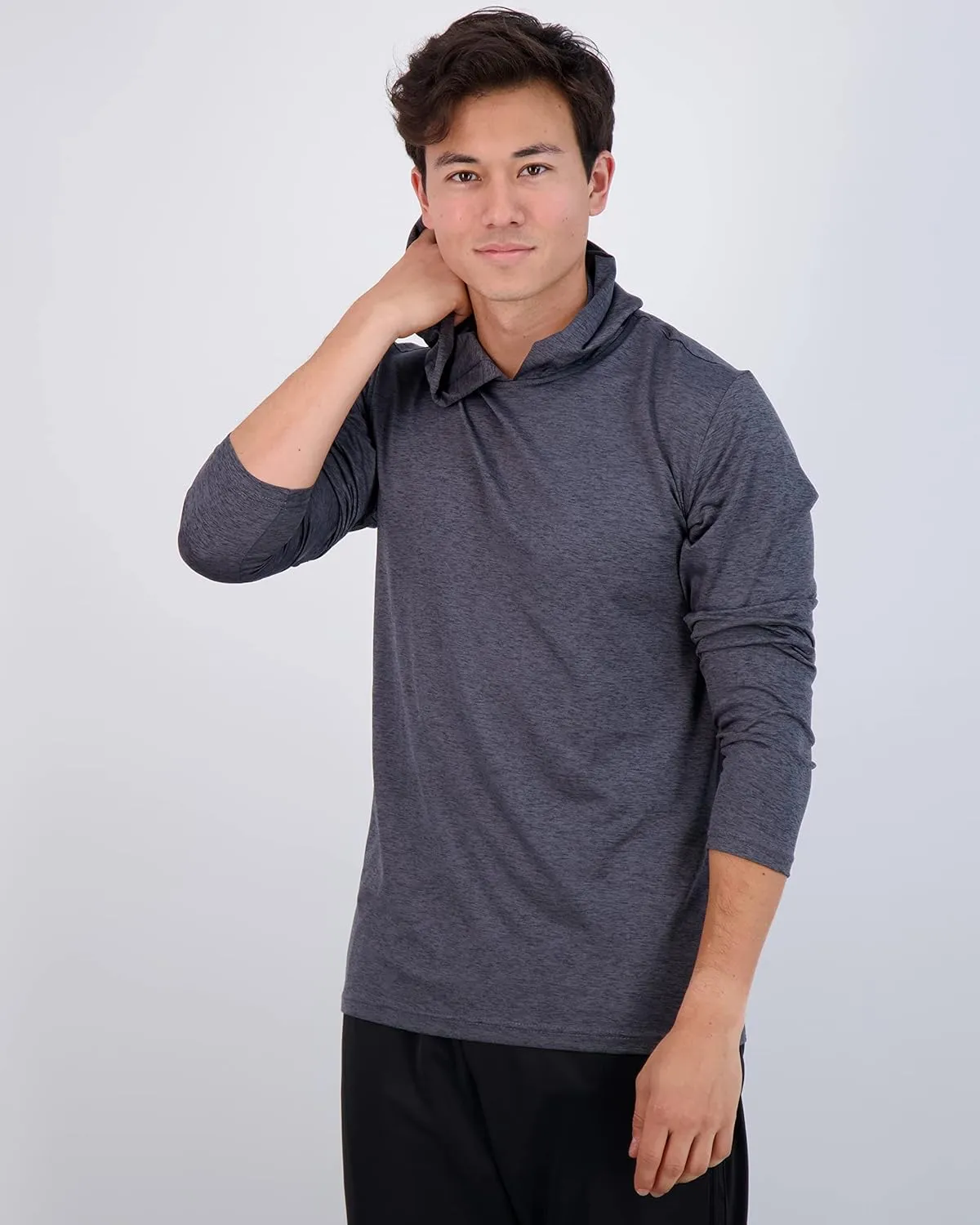 Real Essentials 3 Pack: Men's Dry Fit Wicking Long Sleeve Fishing Active Hoodie Pullover Sweatshirt (Big & Tall)