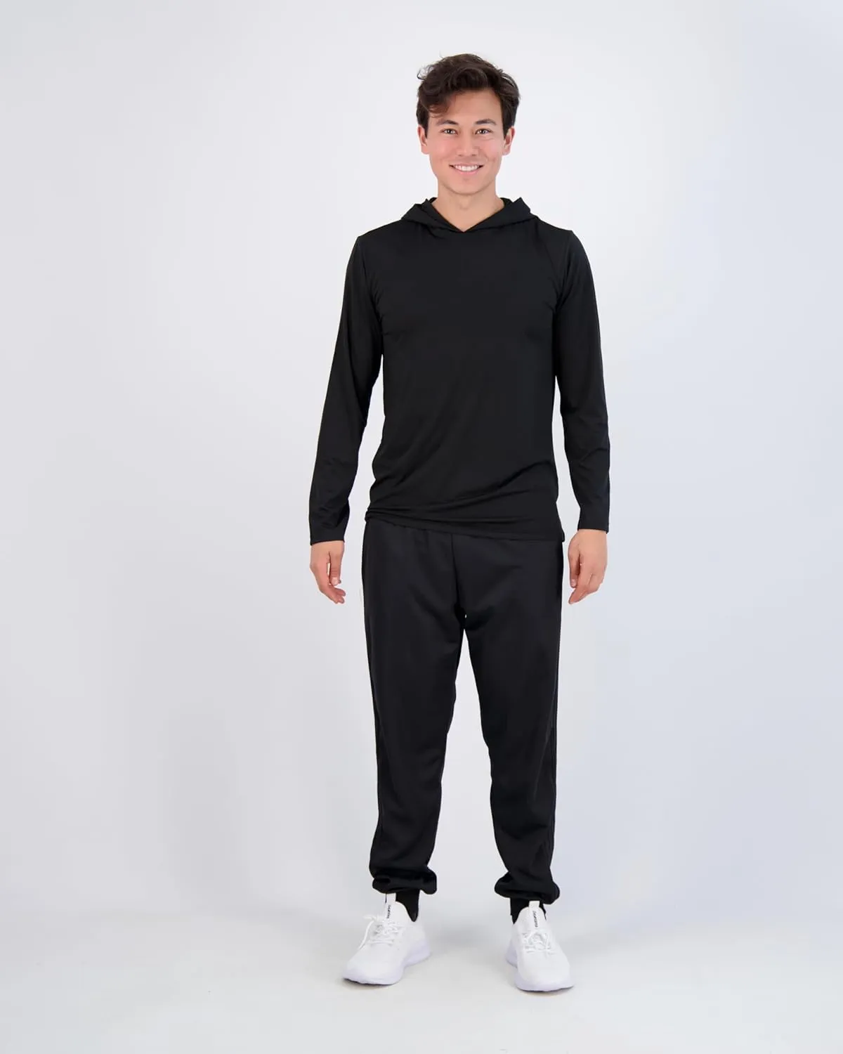 Real Essentials 3 Pack: Men's Dry Fit Wicking Long Sleeve Fishing Active Hoodie Pullover Sweatshirt (Big & Tall)