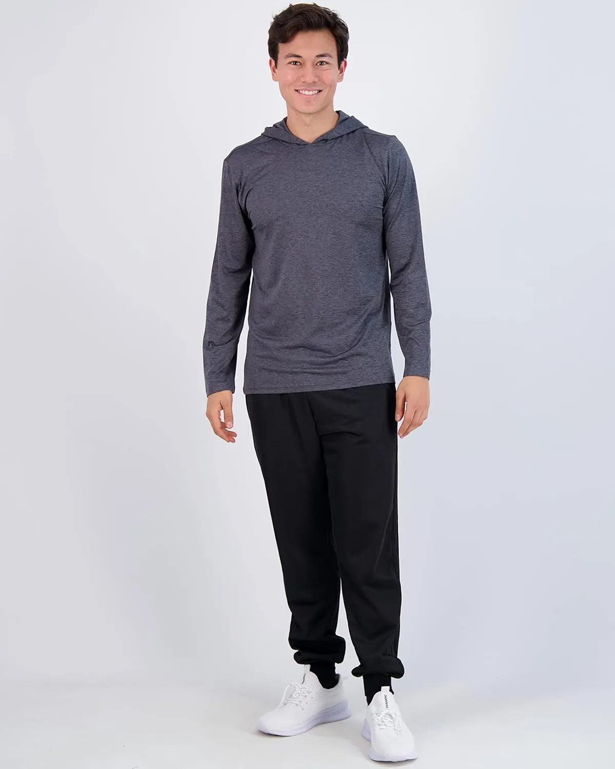 Real Essentials 3 Pack: Men's Dry Fit Wicking Long Sleeve Fishing Active Hoodie Pullover Sweatshirt (Big & Tall)
