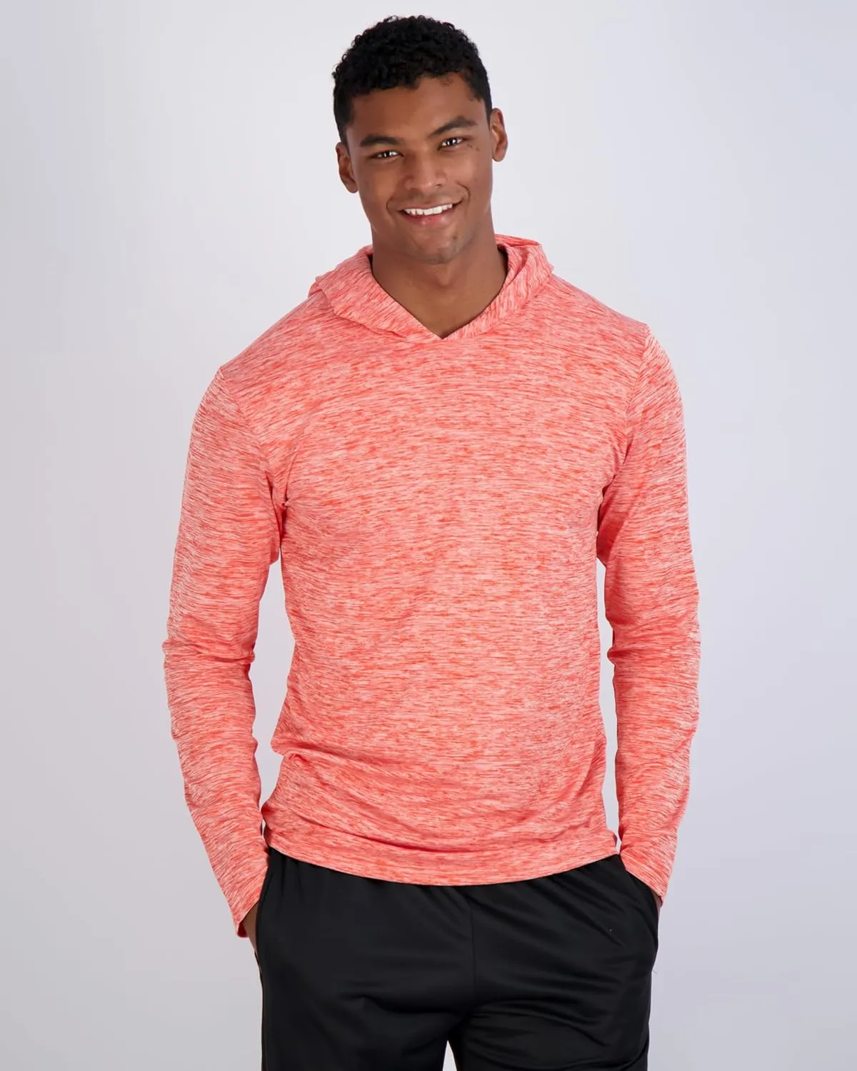 Real Essentials 3 Pack: Men's Dry Fit Wicking Long Sleeve Fishing Active Hoodie Pullover Sweatshirt (Big & Tall)