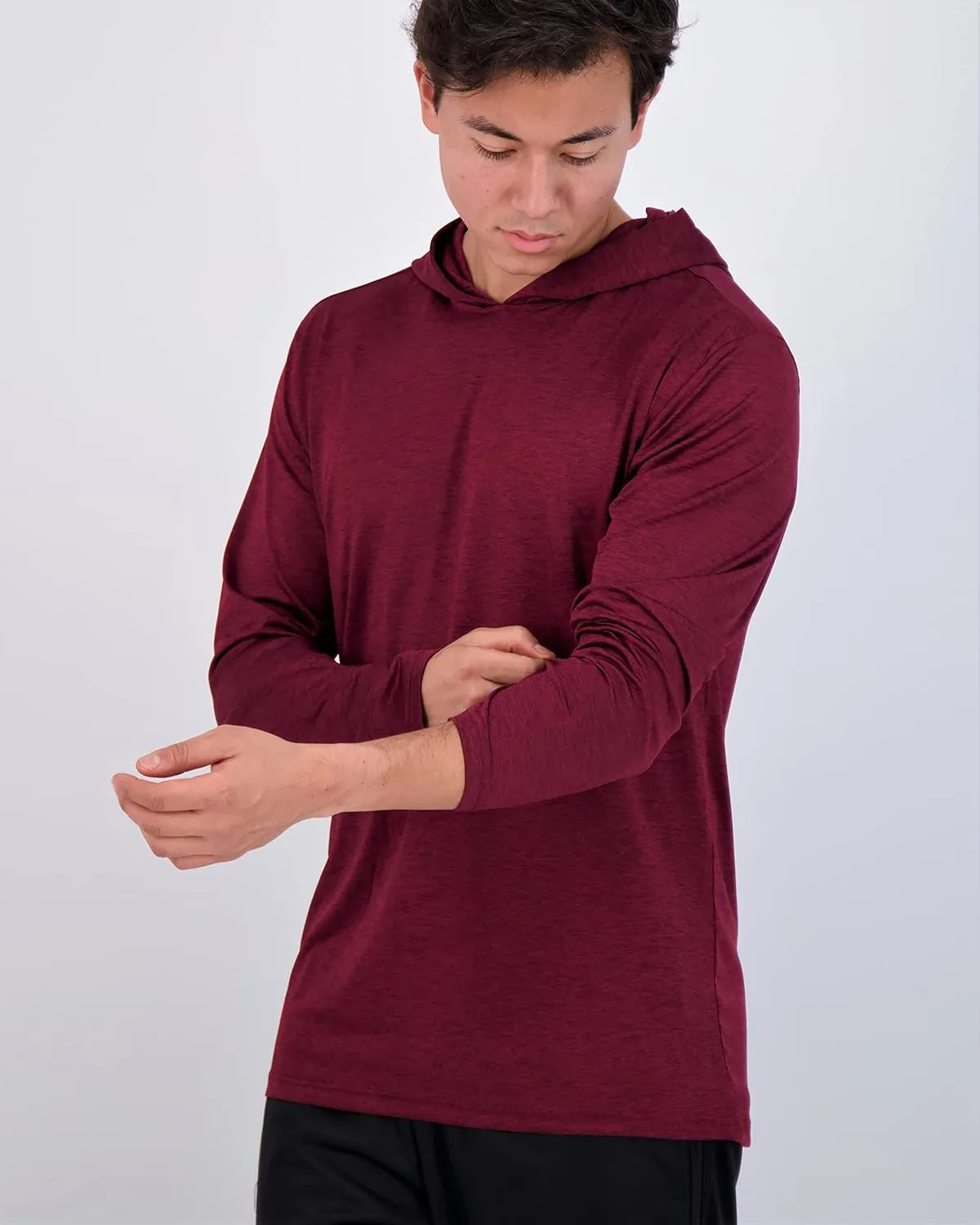 Real Essentials 3 Pack: Men's Dry Fit Wicking Long Sleeve Fishing Active Hoodie Pullover Sweatshirt (Big & Tall)