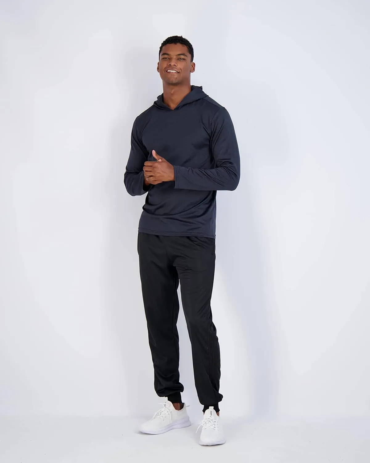 Real Essentials 3 Pack: Men's Dry Fit Wicking Long Sleeve Fishing Active Hoodie Pullover Sweatshirt (Big & Tall)