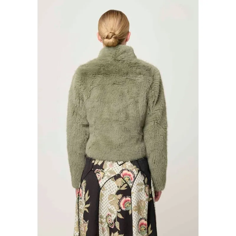 Reina Faux Fur Jacket | Jade Mist