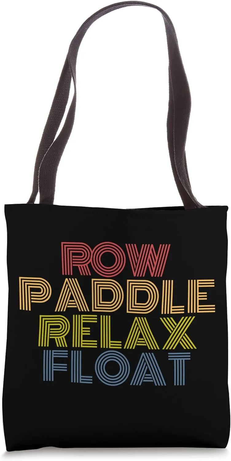 Row Paddle Relax Float Lake Life Vibes Retro Tote Bag