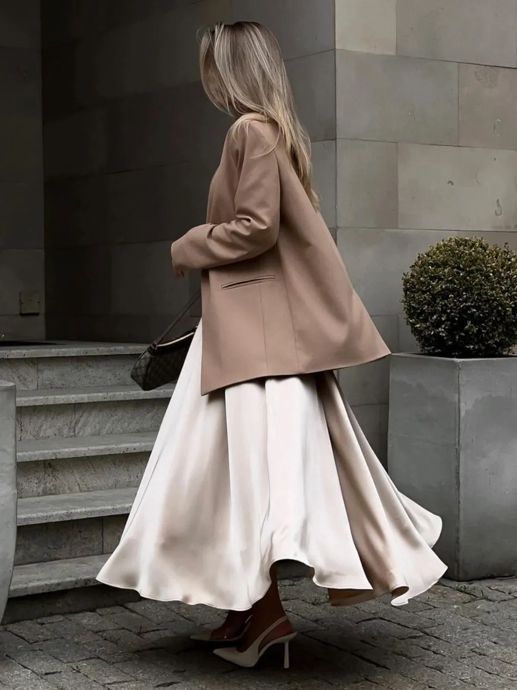 Satin Flares Long Skirt