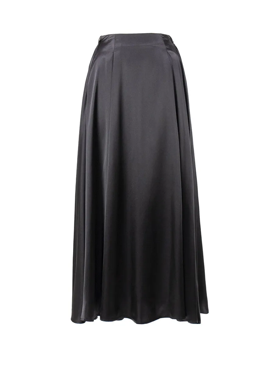 Satin Flares Long Skirt