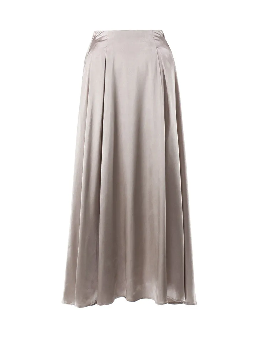 Satin Flares Long Skirt