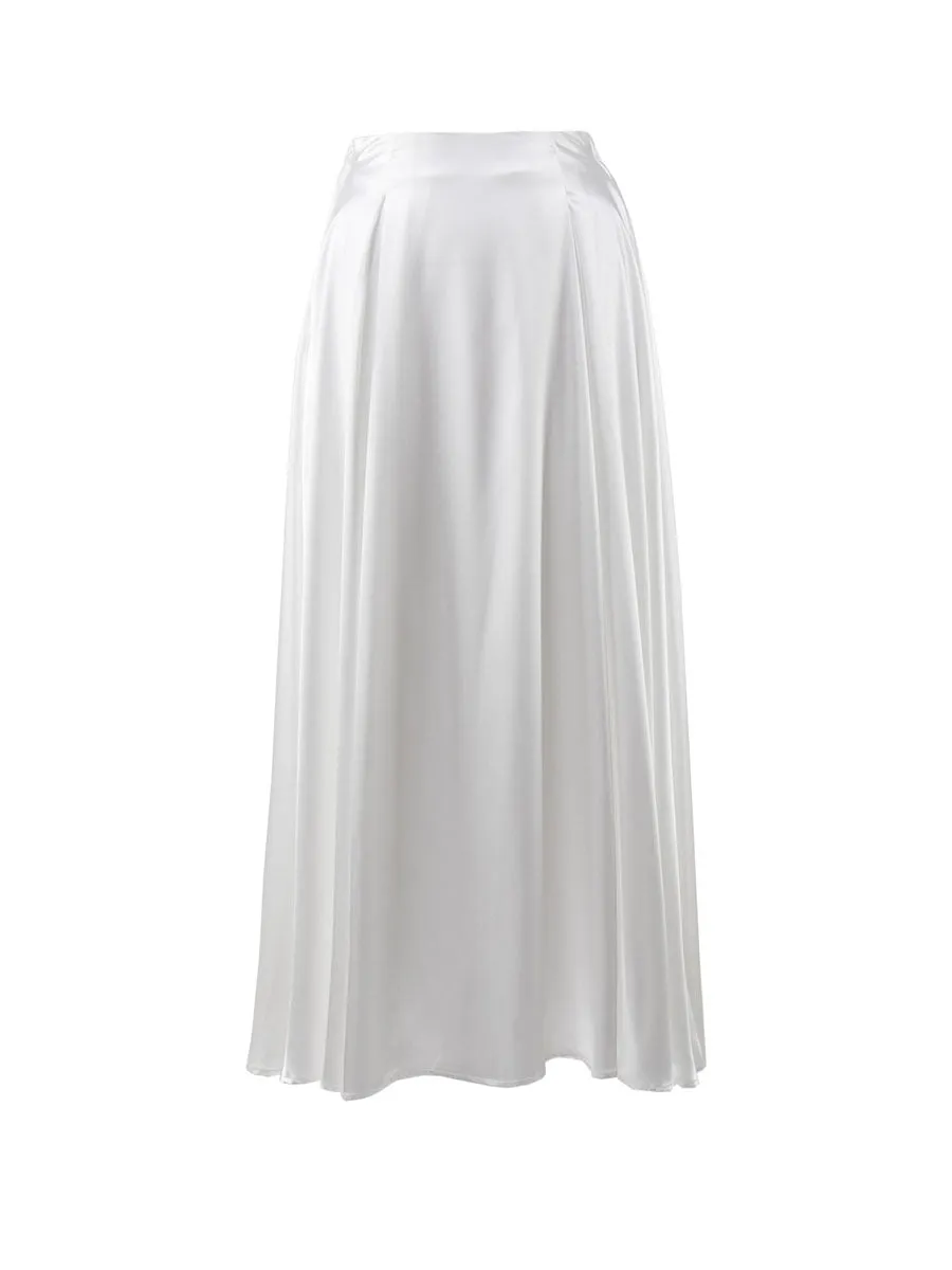Satin Flares Long Skirt