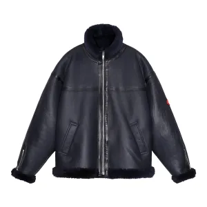 SHEEPSKIN BOMBER JACKET / NAVY