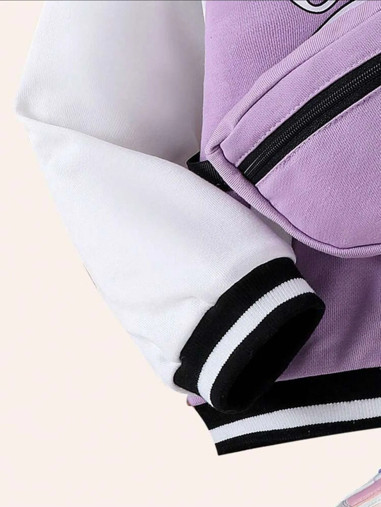 SHEIN Young Girl Interesting Printed Color Blocking Casual Street Style Jacket Suitable For Autumn And Winter - 6 Years