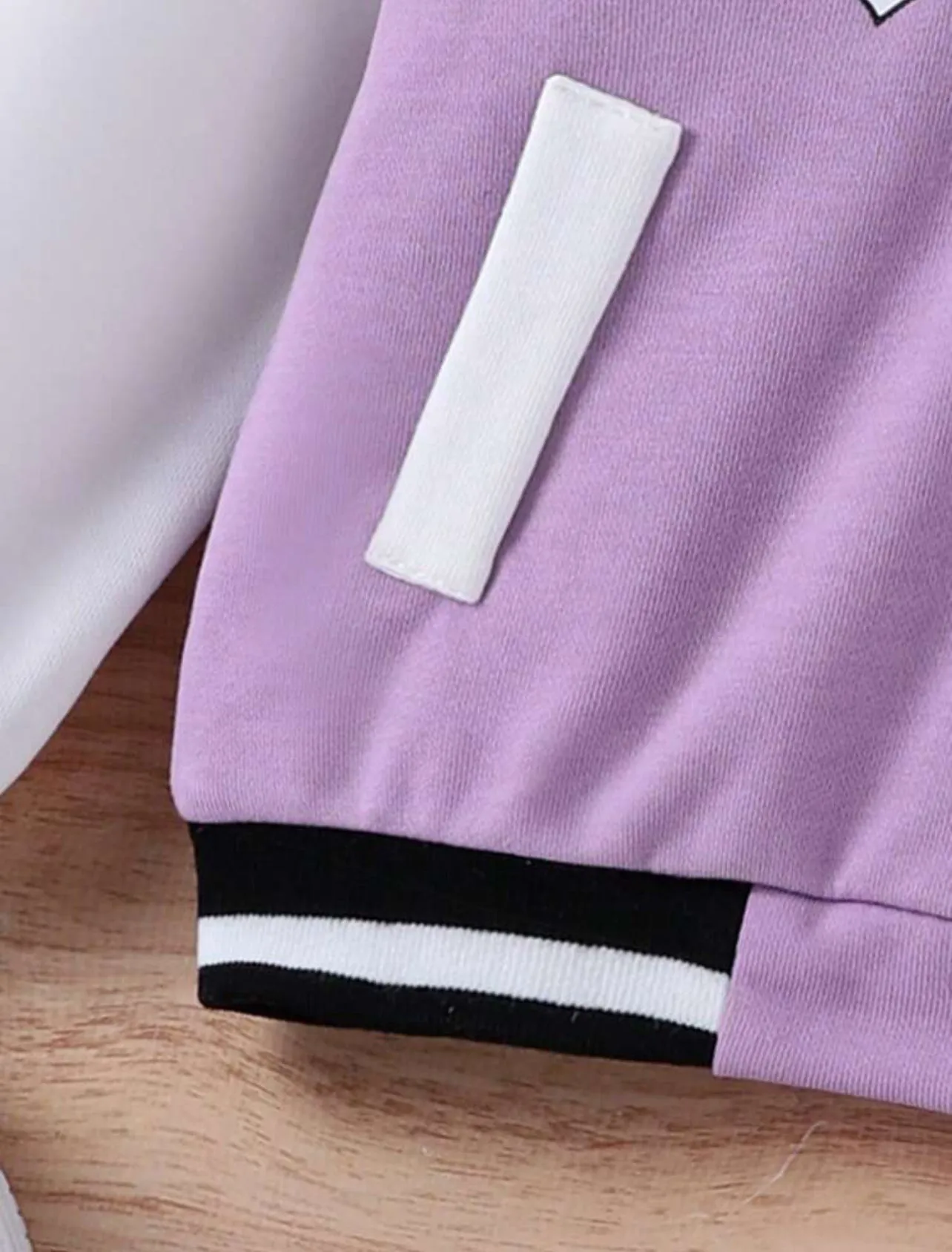 SHEIN Young Girl Interesting Printed Color Blocking Casual Street Style Jacket Suitable For Autumn And Winter - 6 Years