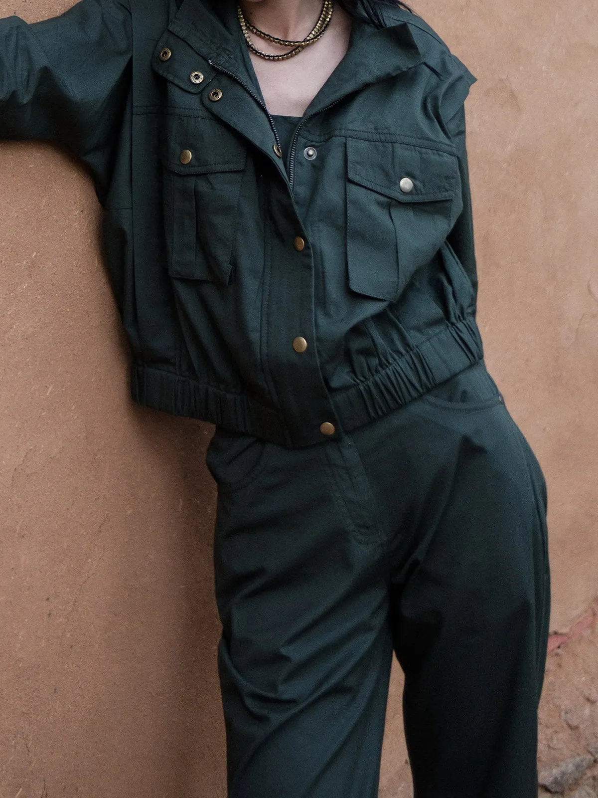 Sheldon Cropped Jacket Deep Green