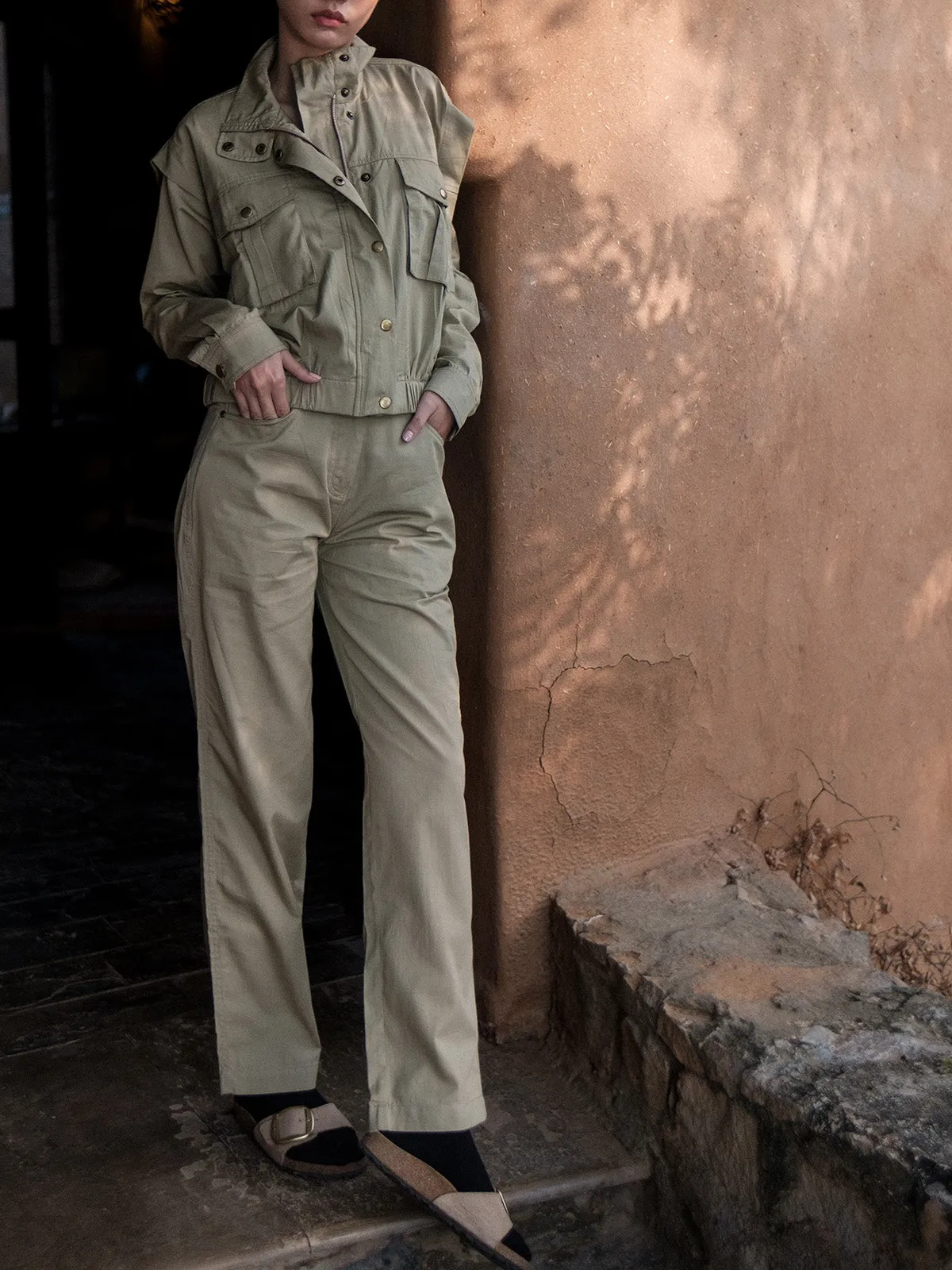 Sheldon Cropped Jacket Khaki