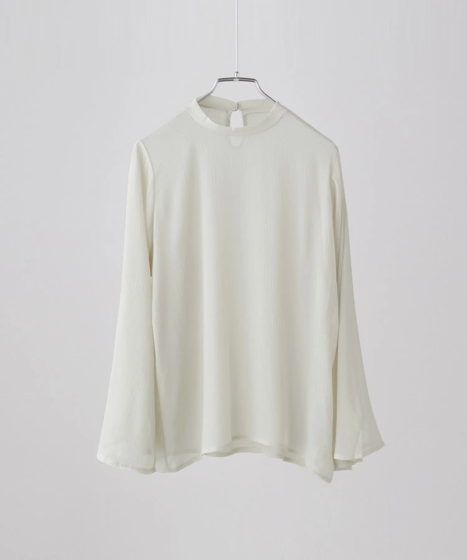 Slit sleeve pleats sheer tops