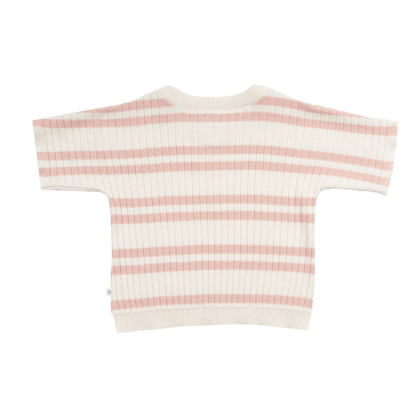 Slouchy Knit Rib Tee - Pearl Stripe