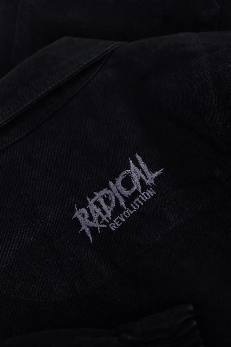 Snitch Revolution Black Zipper Denim Jacket